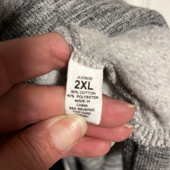 REFLEX 🥶 COTTON BLEND LACE-UP “LOVE” KANGAROO POCKET HOODED SWEATSHIRT Women 2X - Picture 7 of 7